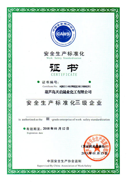 安全標(biāo)準(zhǔn)化證書